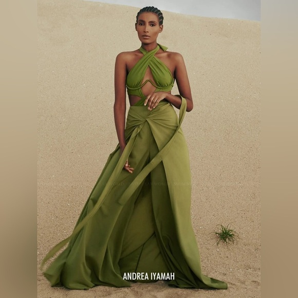 Andrea Iyamah Wrap Thema pants NWT - Green - Picture 2 of 7